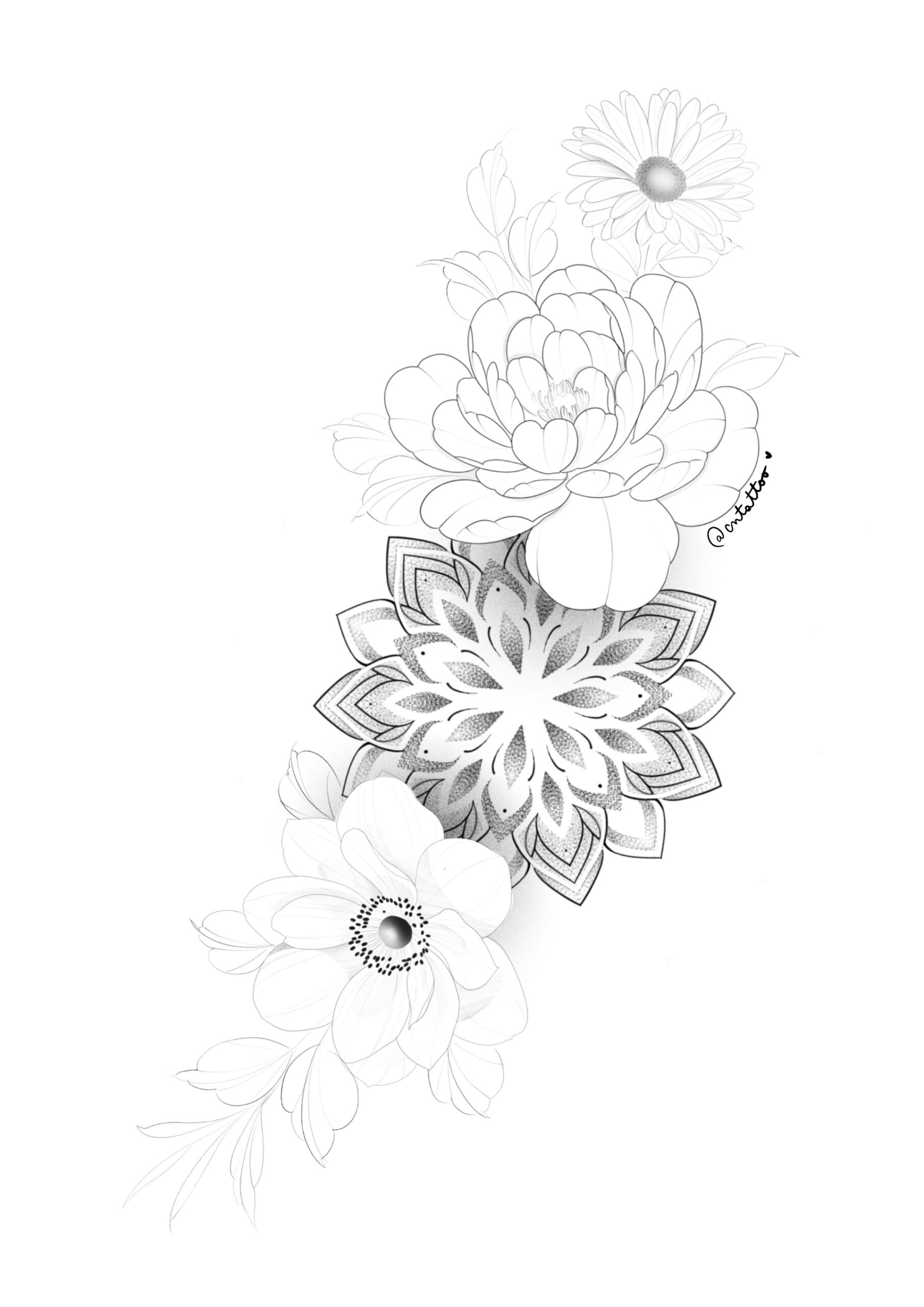 Mandala y flores-3