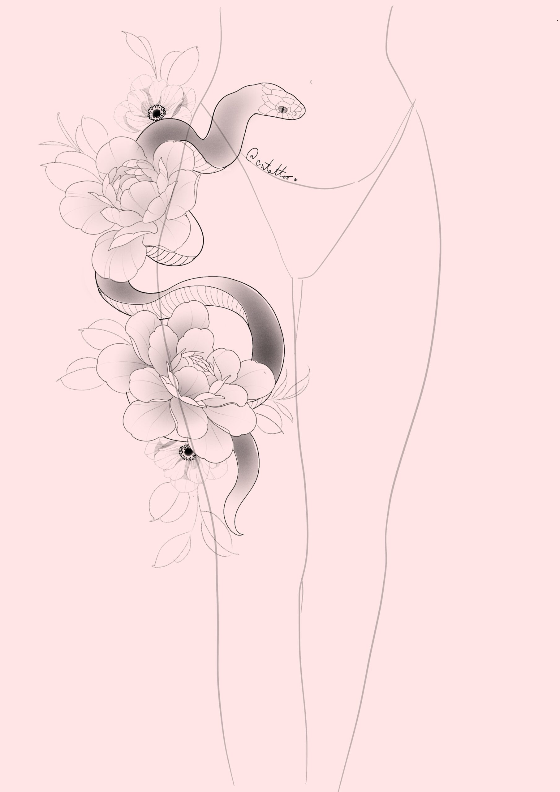 Serpiente y flores -3